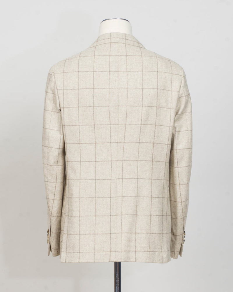 Modello: Sorrento
Unconstructed
Half lined
Composition: 100% Virgin Wool
Article: G55943'
Col. Light Beige&nbsp;
Made in Napoli, Italy
Luigi Borrelli Windowpane Jacket / Light Beige
