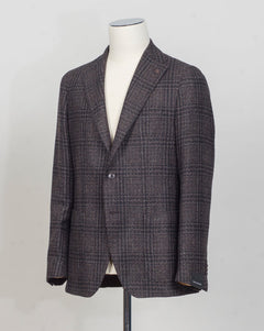Montecarlo 1SHO22K (1.5cm longer)
Notch
SB 2 bot
2 sp
&nbsp;Art 440022
Col M1382
86% Wool 14% pl
Made in Martina Franca, Italy Tagliatore Glencheck Jacket / Brown &amp; Black
