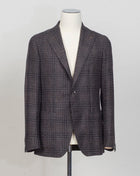 Montecarlo 1SHO22K (1.5cm longer)
Notch
SB 2 bot
2 sp
 Art 440022
Col M1382
86% Wool 14% pl
Made in Martina Franca, Italy Tagliatore Glencheck Jacket / Brown & Black