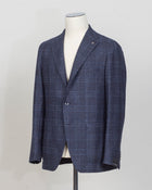 Montecarlo 1SHO22K (1.5cm longer)
Notch
SB 2 bot
2 sp
 Art 440022
Col B1161
86% Wool 14% pl
Made in Martina Franca, Italy Tagliatore Glencheck Jacket / Blue & Navy