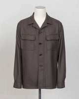 Model: G-Calvin
Art. 160069
Col. M1333 Marrone&nbsp;
Bot 51M
100% Virgin Wool&nbsp;
Heavy twill
Made in Martina Franca, Italy Tagliatore Wool Overshirt / Dark Brown