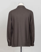 Model: G-Calvin
Art. 160069
Col. M1333 Marrone 
Bot 51M
100% Virgin Wool 
Heavy twill
Made in Martina Franca, Italy Tagliatore Wool Overshirt / Dark Brown