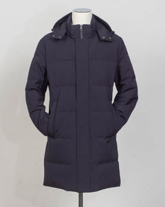 Outer fabric: 91% Polyester 9% Elastane
Lining: 100% Polyamide
Filling: 90% Down 10% Feathers
Color: Navy / 89
Article: F09MUCX755
Snap buttons Montecore Long Down Coat / Navy