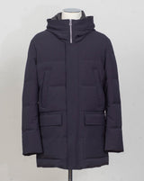 Outer fabric: 91% Polyester 9% Elastane
Lining: 100% Polyamide
Filling: 90% Down 10% Feathers
Color: Navy / 89
Article: F09MUCX738
Snap buttons Montecore Hooded Down Coat / Navy