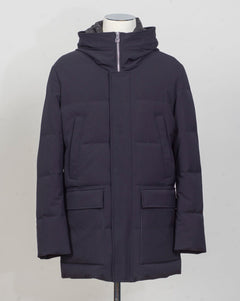 Outer fabric: 91% Polyester 9% Elastane
Lining: 100% Polyamide
Filling: 90% Down 10% Feathers
Color: Navy / 89
Article: F09MUCX738
Snap buttons Montecore Hooded Down Coat / Navy