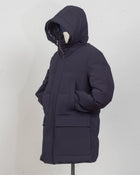 Outer fabric: 91% Polyester 9% Elastane
Lining: 100% Polyamide
Filling: 90% Down 10% Feathers
Color: Navy / 89
Article: F09MUCX738
Snap buttons Montecore Hooded Down Coat / Navy