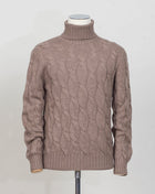 Gran Sasso Cable Roll neck 
8 gauge
Art. 13115/19659
Col 123 Light taupe 
Composition 80%wo 10%ws 10%vi
Made in Italy Gran Sasso Cable Knit Rollneck / Light Taupe