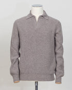 Gran Sasso Ribbed Polo Knit 
Art. 23163/25067
Col 017 Light taupe
Composition 100% wool
Made in Italy