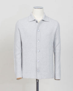 Article: 23104/15561
Col 044 / Light grey
Composition: 100% Cashmere (Felted)
Made in Italy Gran Sasso Ribbed Cashmere Overshirt / Light Grey