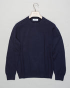 Art. 23129/19688
Col 598 / Navy
Composition: 80% wo 10%ws 10%vi
Made in Italy Gran Sasso Ribbed Crewneck Knit / Navy
