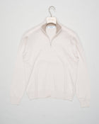 Art. 55126 19690
Col 113  / Off white
Composition 80% wo 10% ws 10%vi
12 gauge
Made in Italy Gran Sasso Wool & Cashmere Half-Zip / Off White
