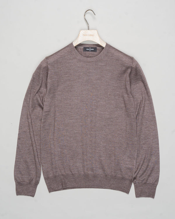 Art. 43167/15390
Col Col 170/Beige
Composition 70%ws, 30%se
Made in Italy Gran Sasso Cashmere &amp; Silk Crewneck /Taupe