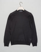 Art. 43167/15390
Col 099 / Black
Composition 70%ws, 30%se
Made in Italy Gran Sasso Cashmere &amp; Silk Crewneck / Black