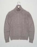 Art. 10155 15554
Col. 039 / Light Brown
Composition 100% ws
Made in Italy Gran Sasso Cashmere Basketweave Full-Zip Jacket / Light Brown