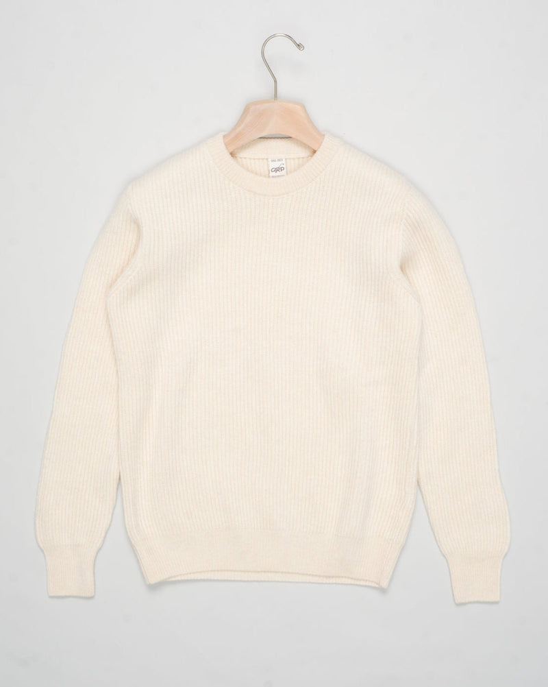 G.R.P. Firenze Ribbed Crewneck Knit
Col. Ecru
Composition 90% wool 10% cashmere
Made in Italy&nbsp;