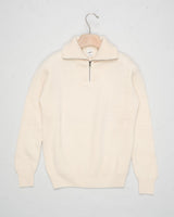 G.R.P. Firenze Ribbed Crewneck Knit
Col. Ecru&nbsp;
Composition 90% wool 10% cashmere
Made in Italy G.R.P. Firenze Ribbed Half-Zip Knit / Ecru