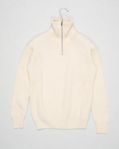 G.R.P. Firenze Ribbed Crewneck Knit
Col. Ecru&nbsp;
Composition 90% wool 10% cashmere
Made in Italy G.R.P. Firenze Ribbed Half-Zip Knit / Ecru