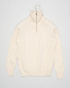 G.R.P. Firenze Ribbed Crewneck Knit
Col. Ecru 
Composition 90% wool 10% cashmere
Made in Italy G.R.P. Firenze Ribbed Half-Zip Knit / Ecru