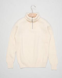 G.R.P. Firenze Ribbed Crewneck Knit
Col. Ecru&nbsp;
Composition 90% wool 10% cashmere
Made in Italy G.R.P. Firenze Ribbed Half-Zip Knit / Ecru