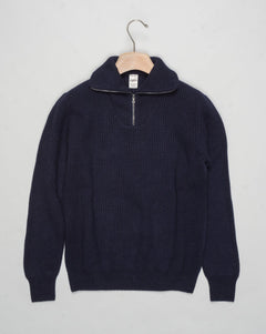 G.R.P. Firenze Ribbed Crewneck Knit
Col. Navy&nbsp;
Composition 90% wool 10% cashmere
Made in Italy G.R.P. Firenze Ribbed Half-Zip Knit / Navy
