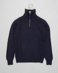 G.R.P. Firenze Ribbed Crewneck Knit
Col. Navy&nbsp;
Composition 90% wool 10% cashmere
Made in Italy G.R.P. Firenze Ribbed Half-Zip Knit / Navy