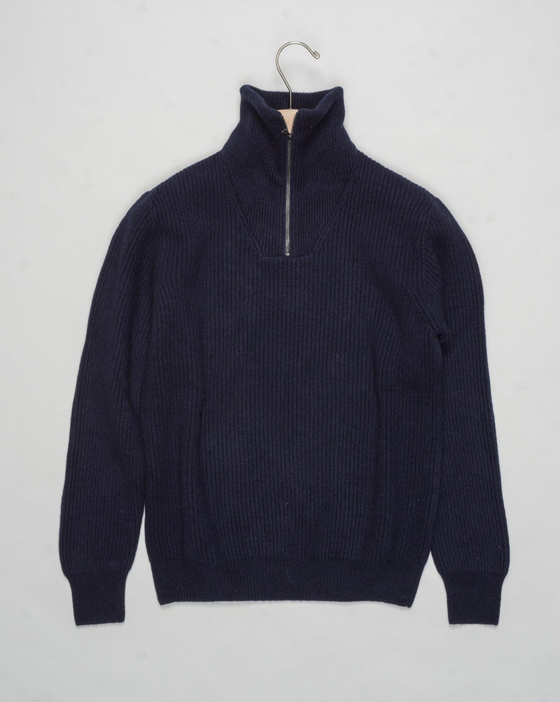 G.R.P. Firenze Ribbed Crewneck Knit
Col. Navy&nbsp;
Composition 90% wool 10% cashmere
Made in Italy G.R.P. Firenze Ribbed Half-Zip Knit / Navy
