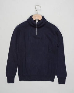 G.R.P. Firenze Ribbed Crewneck Knit
Col. Navy&nbsp;
Composition 90% wool 10% cashmere
Made in Italy G.R.P. Firenze Ribbed Half-Zip Knit / Navy