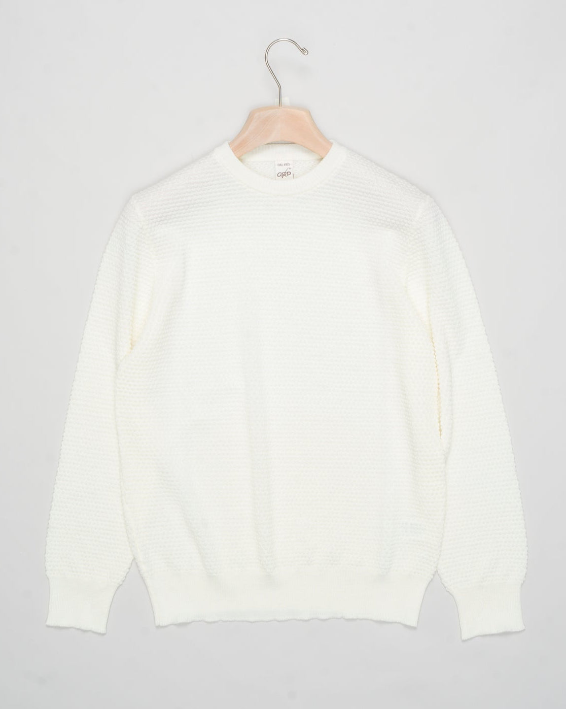 G.R.P. Firenze Ribbed Crewneck Knit
Col. Ecru
Composition 100% merino wool
Made in Italy G.R.P. Firenze Spotknit Crewneck / Ecru