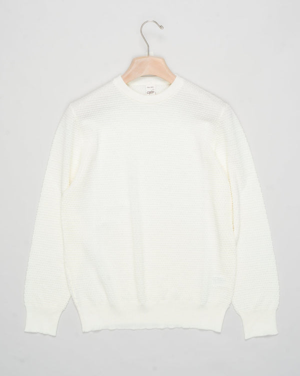 G.R.P. Firenze Ribbed Crewneck Knit
Col. Ecru
Composition 100% merino wool
Made in Italy G.R.P. Firenze Spotknit Crewneck / Ecru