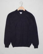 Product code: MJUM8294-BUFA

Made in Scotland
100% Super Geelong Lambswool
Cool hand wash
Do not tumble dry
Dry cleanable Sunspel Lambswool V-Neck Jumper / Dark Navy