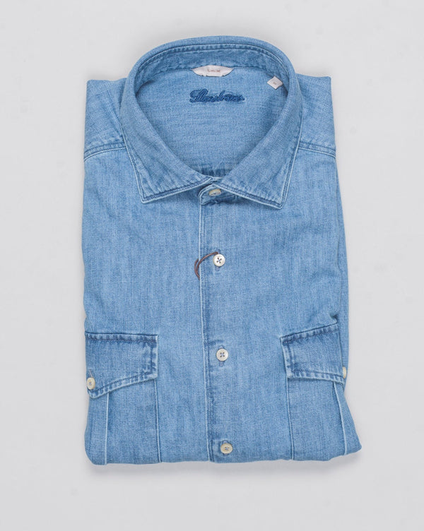 Slimline
Cut away collar
Single cuff
Mother of Pearl buttons
Composition: 100% Cotton Twofold
Article: 7737218897
Color: 815 / Blue Stenströms Casual Denim Shirt / Blue