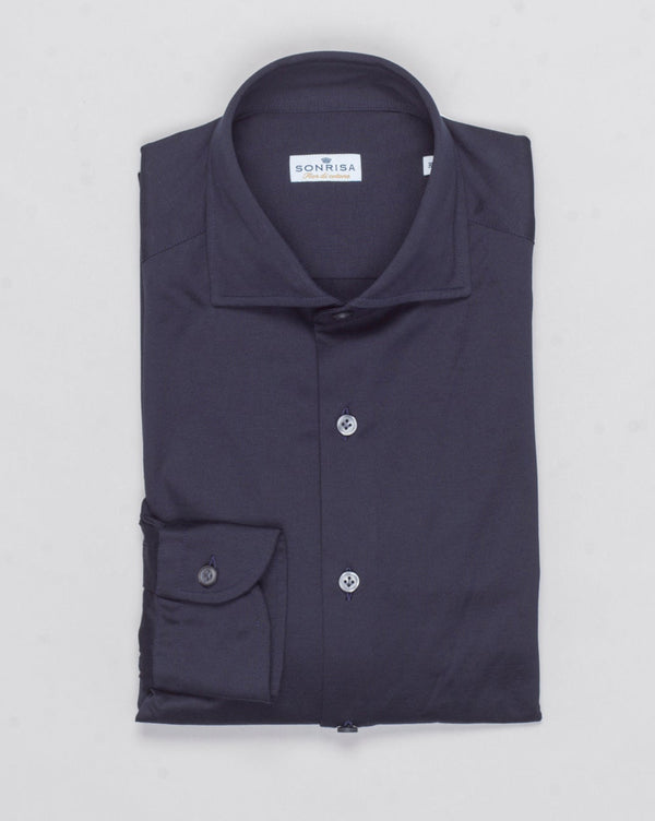 Composition: 100% Cotton
Article: J133
Model: FJ17
Color: Navy / 02
Sonrisa Cotton Jersey Shirt / Navy
Made in Italy