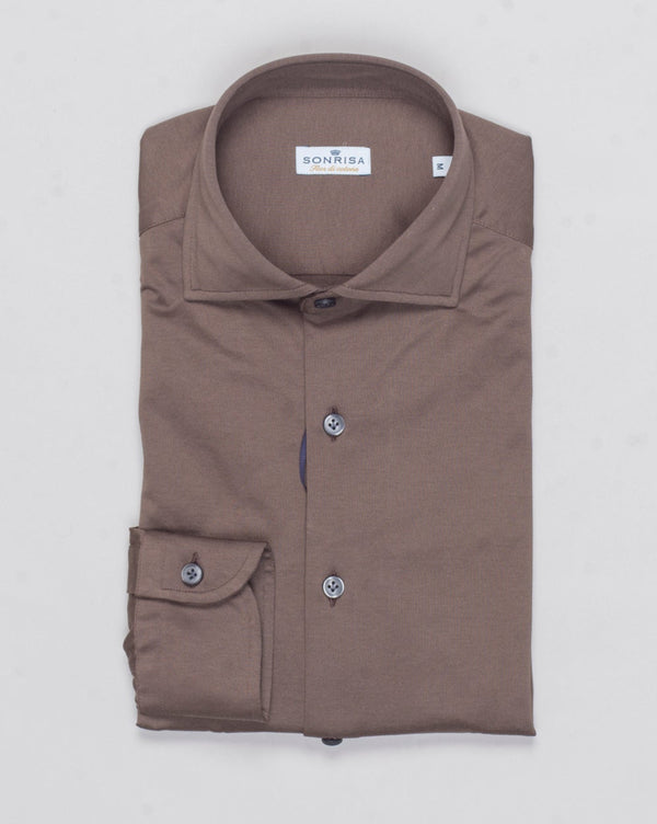 Composition: 100% Cotton
Article: J133
Model: FJ17
Color: Brown / 08 Sonrisa Cotton Jersey Shirt / Brown
Made in Italy