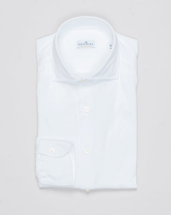 Composition: 100% Cotton
Article: J133
Model: FJ17
Color: White / 01
Composition: 100% Cotton
Made in Italy Sonrisa Cotton Jersey Shirt / White