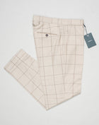 Berwich Windowpane Wool Trousers / Light Beige