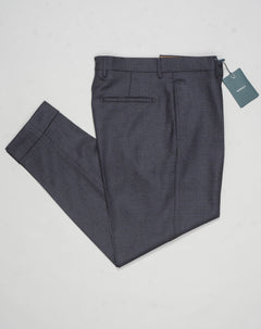 Model: Chiaia long
Single pleat
Front pockets: seam
Back pockets: welted
Hemming: 5cm turn ups
Article: ca2034
Color: Dark Navy
Composition: 100% Virgin wool natural stretch
Made in Martina Franca, Italy Berwich Puppytooth Trousers / Dark Navy
