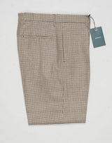 Model: Chiaia long
Single pleat
Front pockets: seam
Back pockets: welted
Hemming: 5cm turn ups
Article: ca2034
Color: Brown
Composition: 100% Virgin wool natural stretch
Made in Martina Franca, Italy Berwich Puppytooth Trousers / Beige