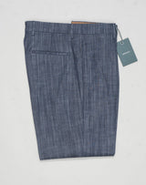 Model: Chiaia long
Single pleat
Front pockets: seam
Back pockets: welted
Hemming: 5cm turn ups
Article: UBULL01
Color: Navy / Denim look
Composition: 70% Cotton 27% Polyester 3% Elastan
Made in Martina Franca, Italy Berwich Bull Cotton Trousers / Navy
