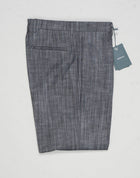 Model: Chiaia long
Single pleat
Front pockets: seam
Back pockets: welted
Hemming: 5cm turn ups
Article: UBULL01
Color: Black / Denim look
Composition: 70% Cotton 27% Polyester 3% Elastan 
Made in Martina Franca, Italy Berwich Bull Cotton Trousers / Black