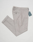 Model: Sauma20
Flat front
Front pockets: slanted
Back pockets: with button
Belt loops
3,5cm turn ups
Article: vb1504
Color: Beige
Composition: 100% virgin wool natural stretch
Made in Martina Franca, Italy Berwich VBC Flannel Trousers / Beige