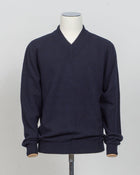 Product code: MJUM8294-BUFA

Made in Scotland
100% Super Geelong Lambswool
Cool hand wash
Do not tumble dry
Dry cleanable Sunspel Lambswool V-Neck Jumper / Dark Navy