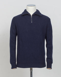 G.R.P. Firenze Ribbed Crewneck Knit
Col. Navy&nbsp;
Composition 90% wool 10% cashmere
Made in Italy G.R.P. Firenze Ribbed Half-Zip Knit / Navy