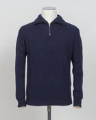 G.R.P. Firenze Ribbed Crewneck Knit
Col. Navy 
Composition 90% wool 10% cashmere
Made in Italy G.R.P. Firenze Ribbed Half-Zip Knit / Navy