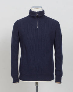 G.R.P. Firenze Ribbed Crewneck Knit
Col. Navy&nbsp;
Composition 90% wool 10% cashmere
Made in Italy G.R.P. Firenze Ribbed Half-Zip Knit / Navy
