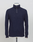 G.R.P. Firenze Ribbed Crewneck Knit
Col. Navy 
Composition 90% wool 10% cashmere
Made in Italy G.R.P. Firenze Ribbed Half-Zip Knit / Navy