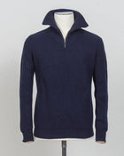 G.R.P. Firenze Ribbed Crewneck Knit
Col. Navy 
Composition 90% wool 10% cashmere
Made in Italy G.R.P. Firenze Ribbed Half-Zip Knit / Navy