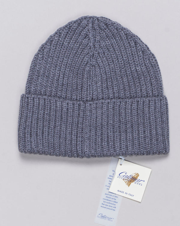 Calimar Ribbed Merino Beanie / Light Grey