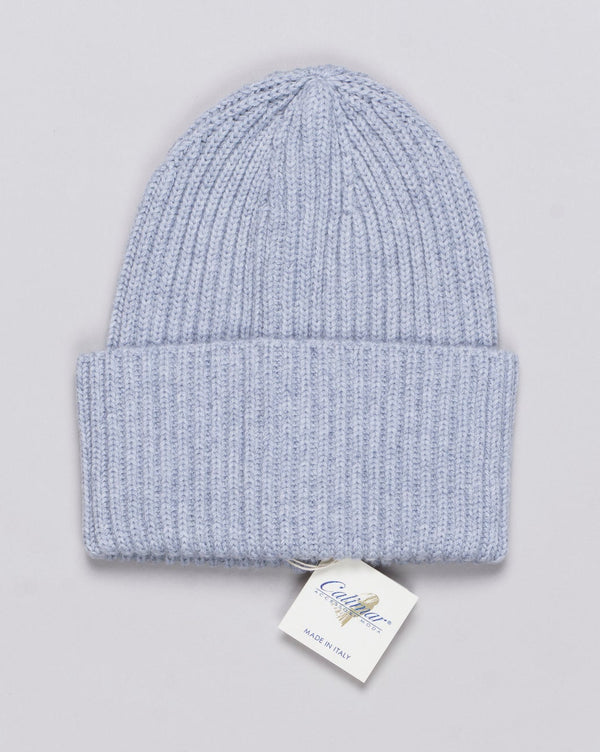 Composition: 100% Cashmere
Article: WVU083
Color: Light Grey / 22673
Made in Italy Calimar Ribbed Cashmere Beanie / Light Grey