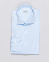 Sonrisa printed stretch jersey shirt. Most comfortable dress shirt you can imagine.
Composition: 100% Cotton
Model: FJ17
Article: J134
Color: 32 / Sky Blue Sonrisa Cotton Jersey Printed Shirt / Sky Blue