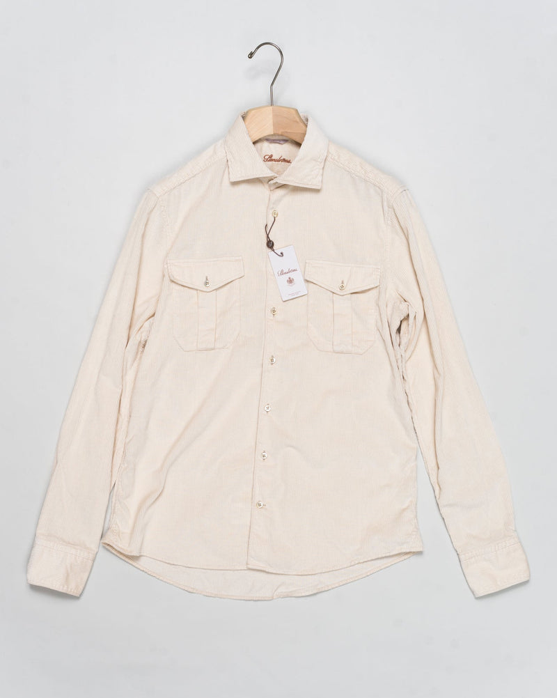 Slimline
Cut away collar
Single cuff
Mother of Pearl buttons
Two front pockets
Corduroy
Composition: 100% Cotton
Article: 7737219089
Color: 210 / Light Beige Stenströms Corduroy Shirt / Light Beige